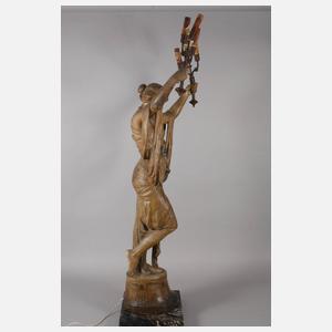 Goldscheider Wien figürliche Salonlampe