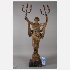 Goldscheider Wien figürliche Salonlampe