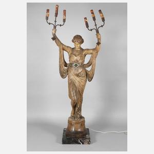 Goldscheider Wien figürliche Salonlampe