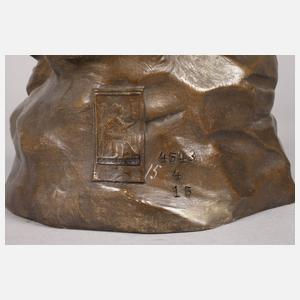 Goldscheider Wien Frauenakt mit Adler