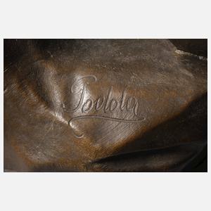 Goldscheider Wien Frauenakt mit Adler