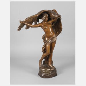 Goldscheider Wien Frauenakt mit Adler