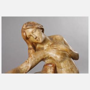 Goldscheider Wien figürliches Uhrengehäuse