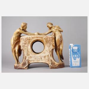 Goldscheider Wien figürliches Uhrengehäuse