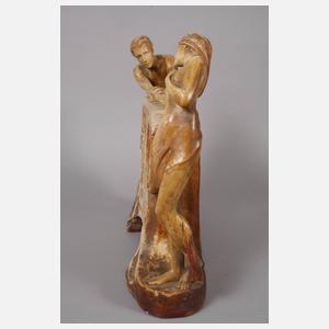 Goldscheider Wien figürliches Uhrengehäuse