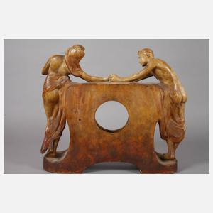 Goldscheider Wien figürliches Uhrengehäuse