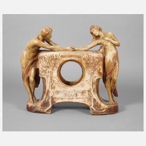 Goldscheider Wien figürliches Uhrengehäuse