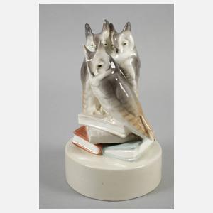 Goldscheider Wien "Drei sitzende Eulen"