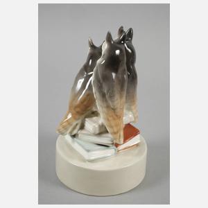 Goldscheider Wien "Drei sitzende Eulen"