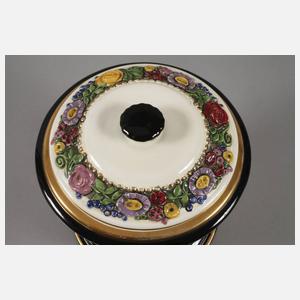 Böhmen Deckeldose mit Puttenbesatz