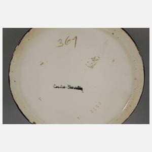 Böhmen Deckeldose mit Puttenbesatz