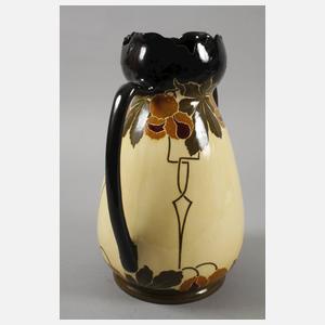 Böhmen große Vase mit Kastanienmotiv