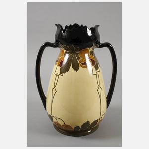 Böhmen große Vase mit Kastanienmotiv