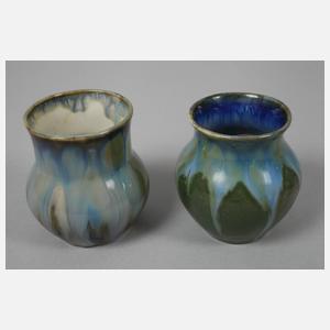 Bunzlau Konvolut kleine Vasen