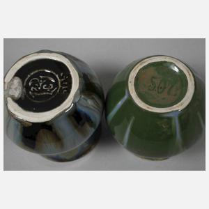 Bunzlau Konvolut kleine Vasen