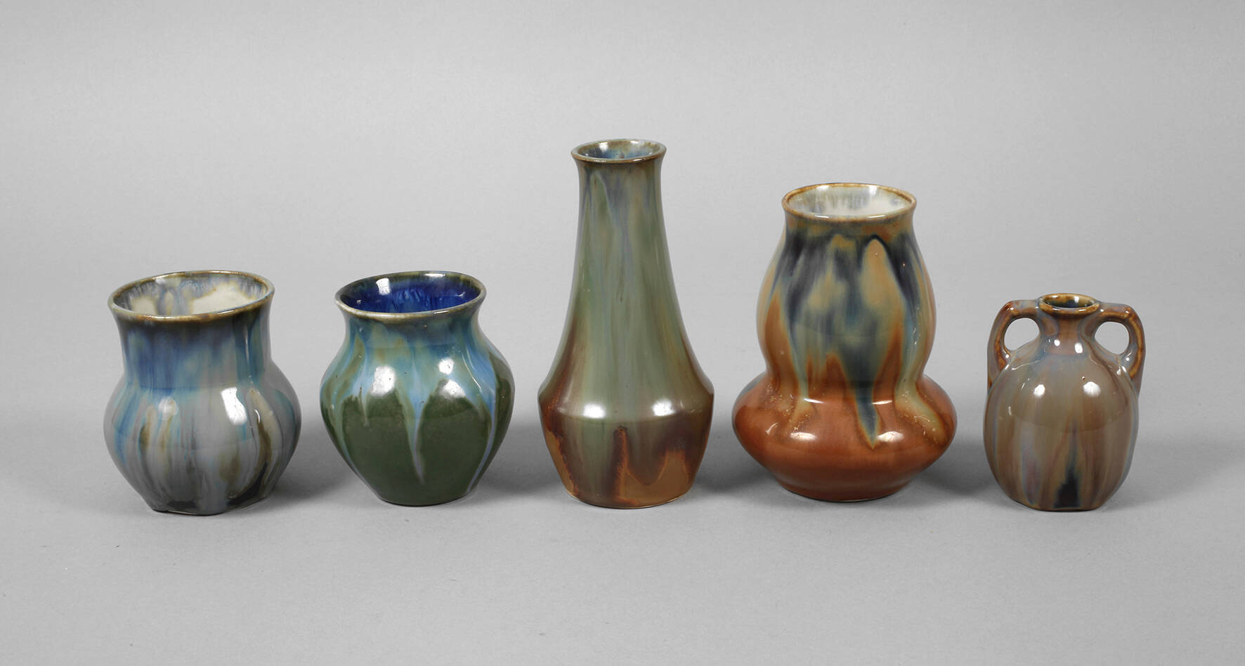 Bunzlau Konvolut kleine Vasen