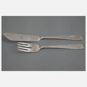 Zwölf Teile Fischbesteck Gebhard Duvé