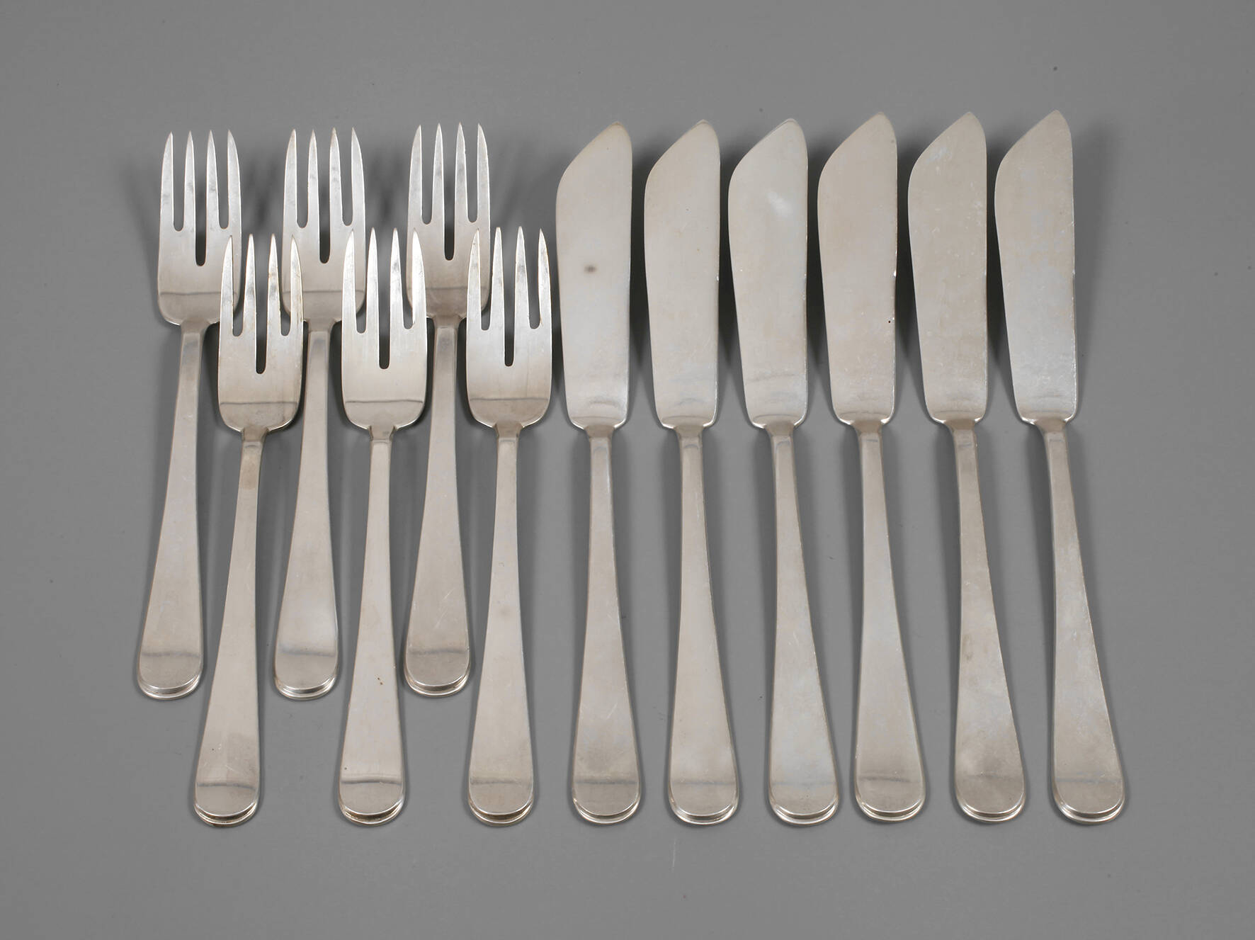 Zwölf Teile Fischbesteck Gebhard Duvé