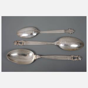 Drei Löffel Georg Jensen
