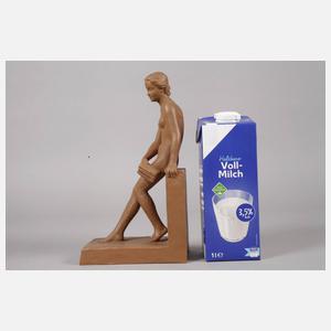 Goldscheider Wien Paar Damenakte als Buchstützen