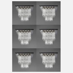 Sechs Deckenlampen Design