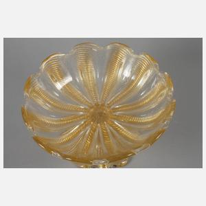 Murano Fußschale "Cordonate Oro"