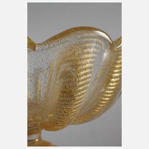 Murano Fußschale "Cordonate Oro"