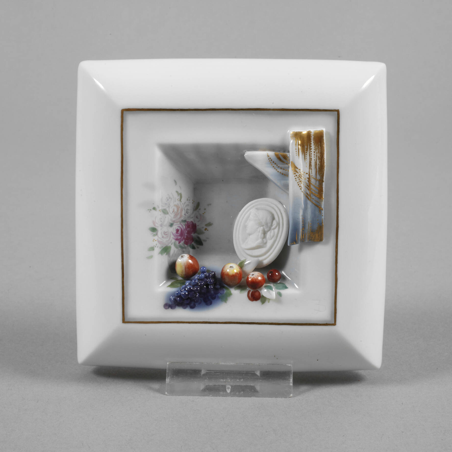 Meissen kleines Reliefbild Stillleben