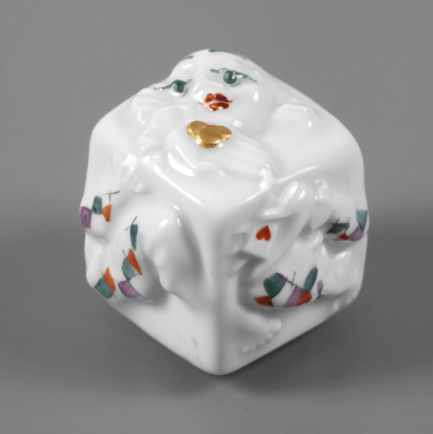 Meissen Harlekin im Würfel