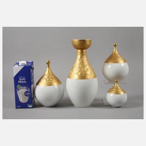 Rosenthal Vase und drei Dosen "Sarastro"