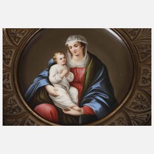 Porzellanbild Madonna mit Kind
