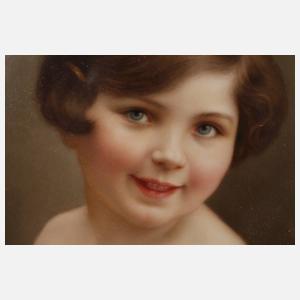 Hutschenreuther Bildplatte Mädchen mit Blumenstrauß