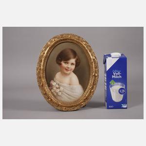 Hutschenreuther Bildplatte Mädchen mit Blumenstrauß