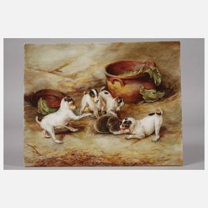 Wallendorf Bildplatte mit Hundemotiv