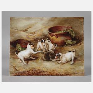 Wallendorf Bildplatte mit Hundemotiv