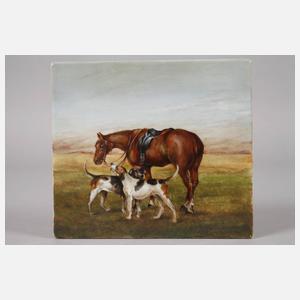 Bildplatte mit Pferdemotiv