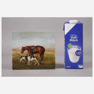 Bildplatte mit Pferdemotiv