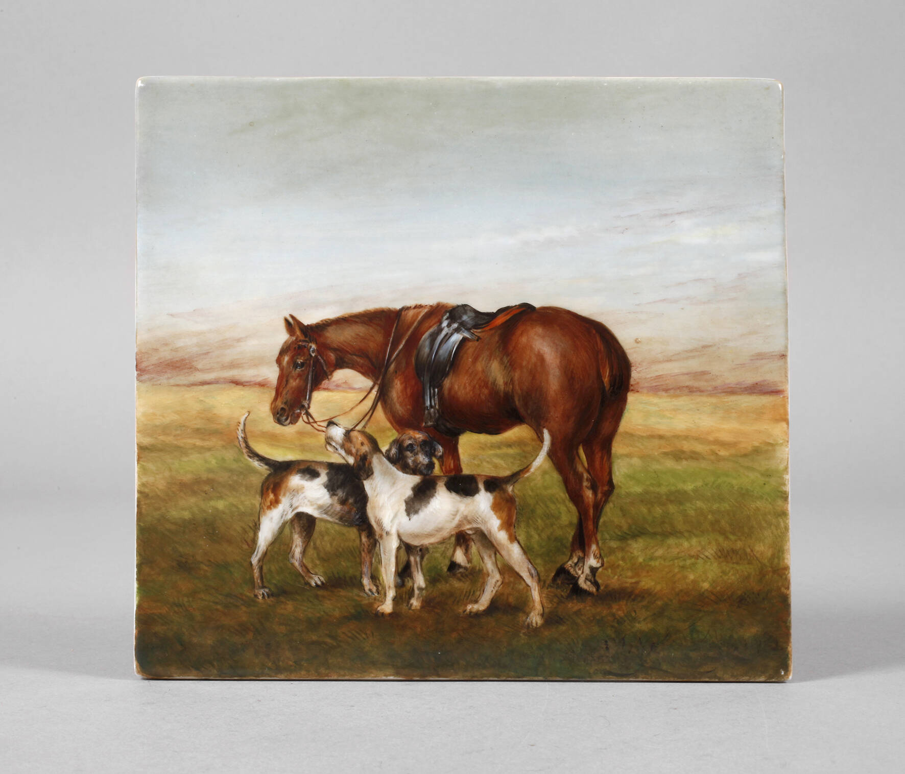 Bildplatte mit Pferdemotiv