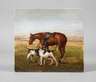 Bildplatte mit Pferdemotiv