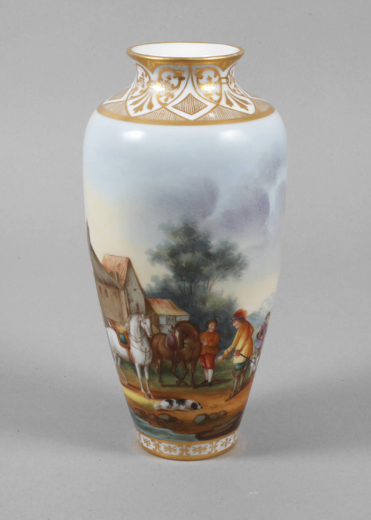 Berlin-Teltow Vase mit Landschaftsdekor