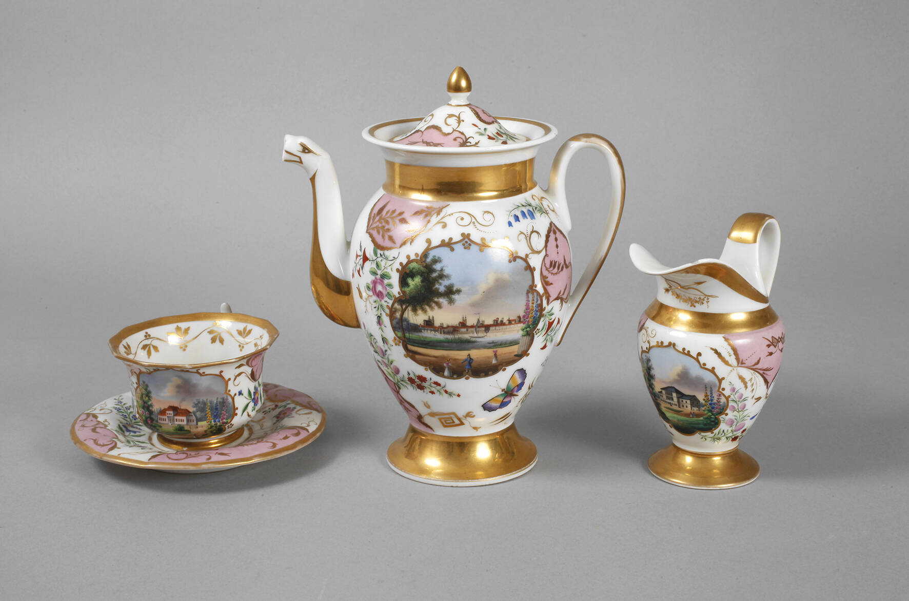 KPM Berlin Solitär mit Architekturmalerei