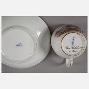 Meissen Ansichtentasse "Der Kuhthurm bei Leipzig"