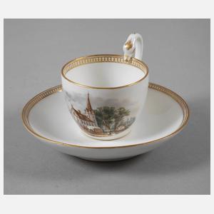 Meissen Ansichtentasse "Der Kuhthurm bei Leipzig"