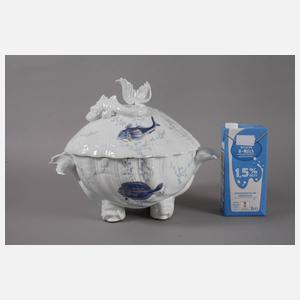 Frankreich Fischterrine mit Presentoir "Corail la Mer"