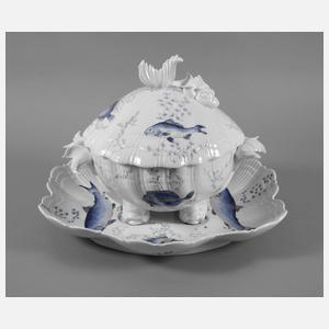 Frankreich Fischterrine mit Presentoir "Corail la Mer"