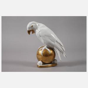 Hutschenreuther Papagei auf Goldkugel
