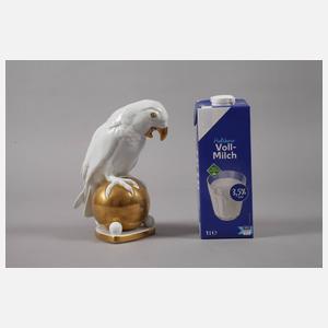 Hutschenreuther Papagei auf Goldkugel