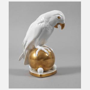 Hutschenreuther Papagei auf Goldkugel
