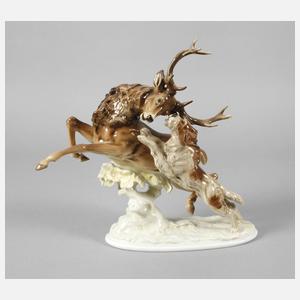 Hutschenreuther Jagdstück "Hirschhatz"