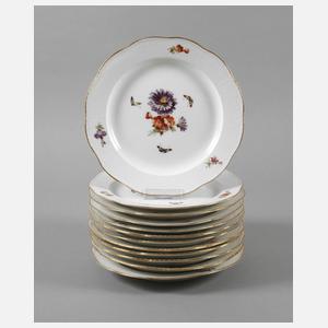 KPM Berlin Konvolut Speiseteller "Blumen und Insekten"
